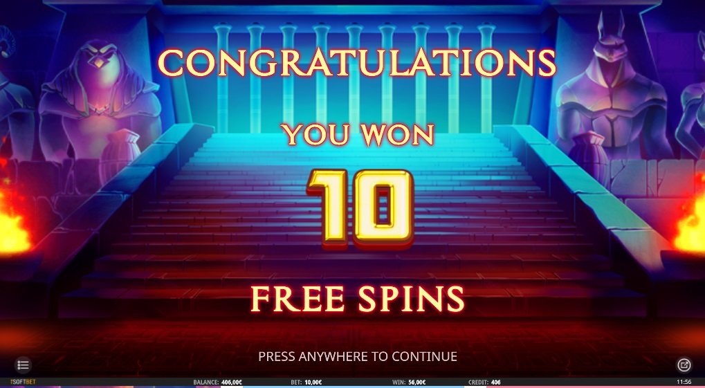 Book of Immortals free spins gagnés